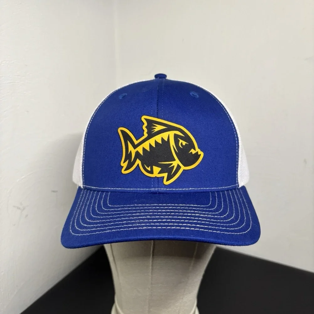 Big Fish Trucker Hat Snapback‎ Cap Blue White Adult OSFM Fishing Richardson Mesh
